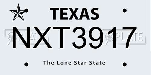 NXT3917 Texas License Plate
