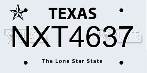 NXT4637 Texas License Plate