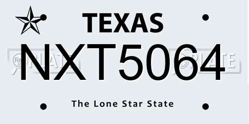 NXT5064 Texas License Plate