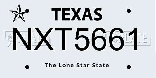 NXT5661 Texas License Plate