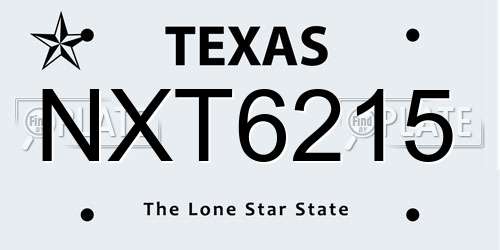 NXT6215 Texas License Plate