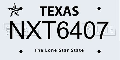 NXT6407 Texas License Plate