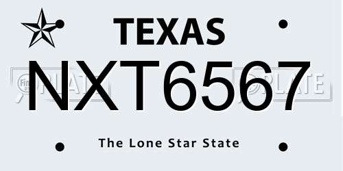 NXT6567 Texas License Plate