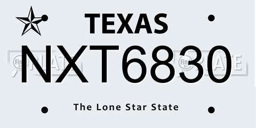 NXT6830 Texas License Plate