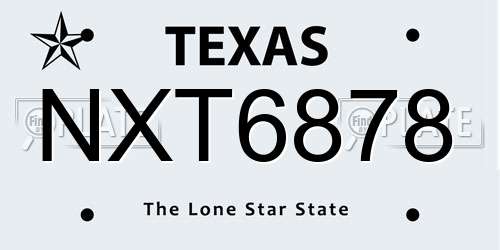 NXT6878 Texas License Plate