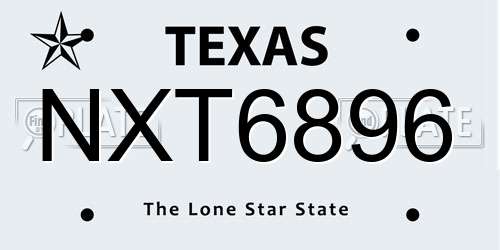 NXT6896 Texas License Plate