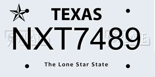 NXT7489 Texas License Plate