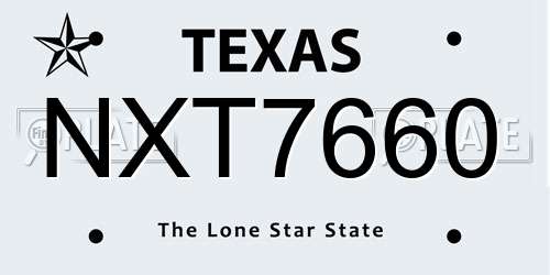 NXT7660 Texas License Plate