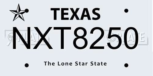 NXT8250 Texas License Plate