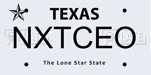 NXTCEO Texas License Plate