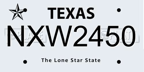 NXW2450 Texas License Plate