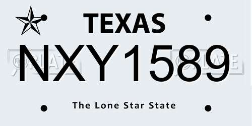 NXY1589 Texas License Plate