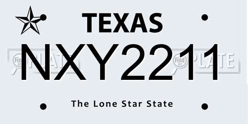 NXY2211 Texas License Plate