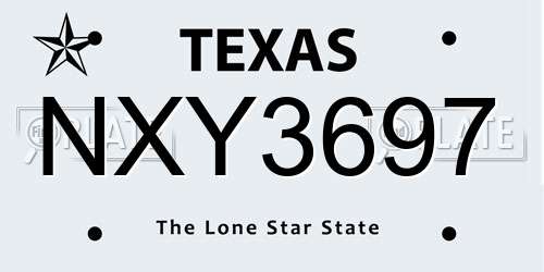 NXY3697 Texas License Plate