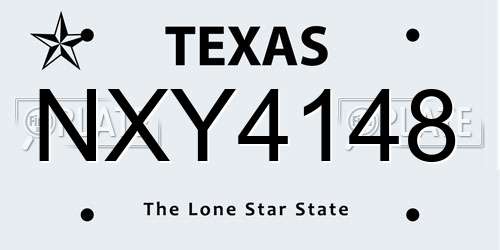 NXY4148 Texas License Plate