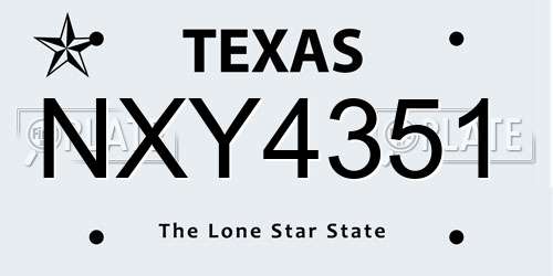 NXY4351 Texas License Plate