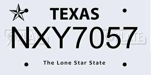NXY7057 Texas License Plate