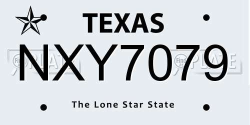 NXY7079 Texas License Plate