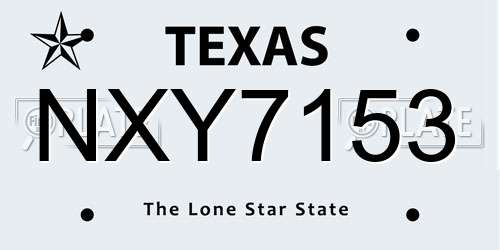 NXY7153 Texas License Plate