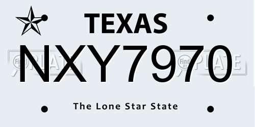 NXY7970 Texas License Plate