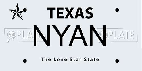 NYAN Texas License Plate
