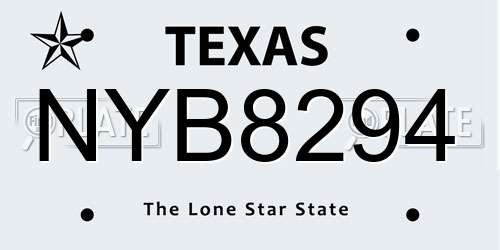 NYB8294 Texas License Plate