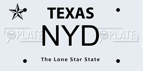 NYD Texas License Plate
