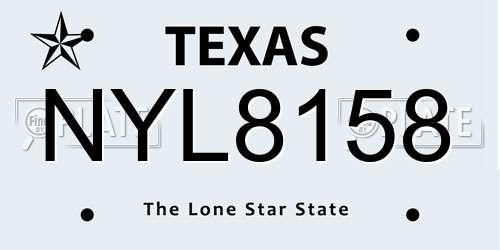 NYL8158 Texas License Plate