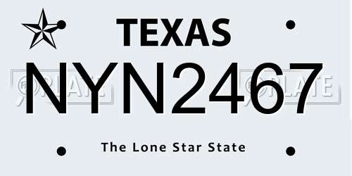 NYN2467 Texas License Plate