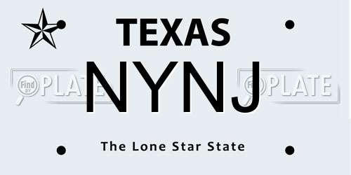 NYNJ Texas License Plate