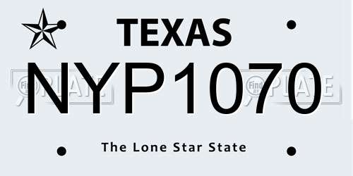 NYP1070 Texas License Plate