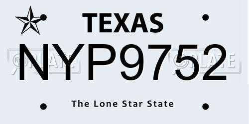 NYP9752 Texas License Plate
