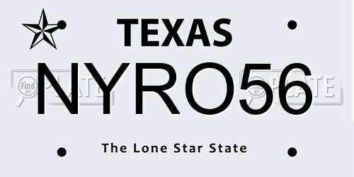 NYRO56 Texas License Plate