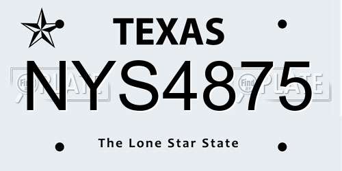 NYS4875 Texas License Plate