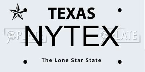 NYTEX Texas License Plate