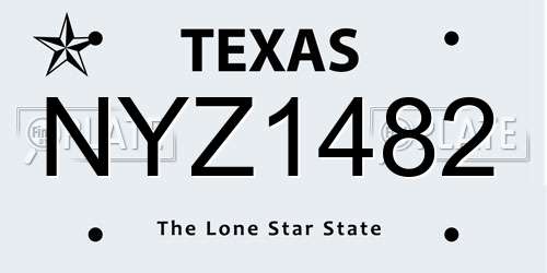 NYZ1482 Texas License Plate
