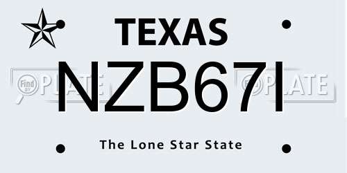 NZB67I Texas License Plate
