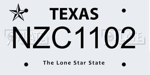 NZC1102 Texas License Plate