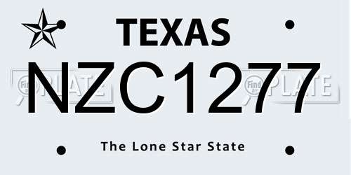 NZC1277 Texas License Plate