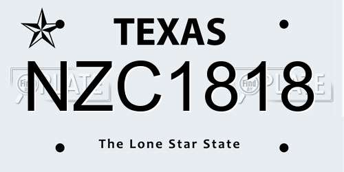 NZC1818 Texas License Plate