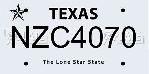 NZC4070 Texas License Plate