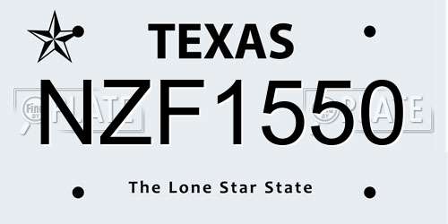 NZF1550 Texas License Plate