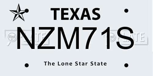 NZM71S Texas License Plate