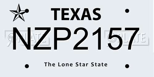 NZP2157 Texas License Plate