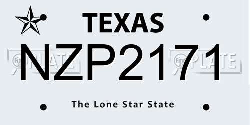 NZP2171 Texas License Plate