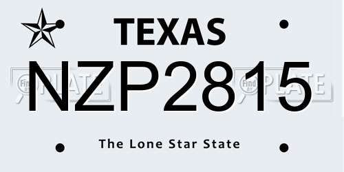NZP2815 Texas License Plate