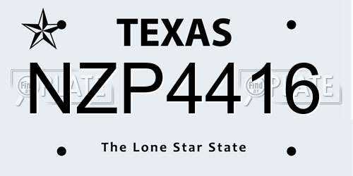 NZP4416 Texas License Plate