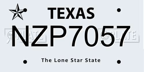 NZP7057 Texas License Plate