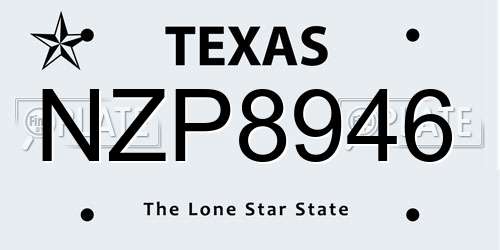 NZP8946 Texas License Plate