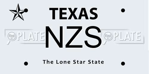 NZS Texas License Plate